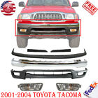 Front Bumper Chrome Kit + Fillers + Fog Lights For 2001-2004 Toyota Tacoma (For: 2003 Toyota Tacoma)