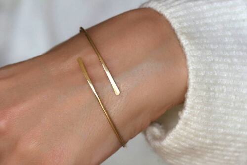 10k Gold Bangles Solid Gold Bangle Bracelet Thin Gold Bangles Dainty Gold J15