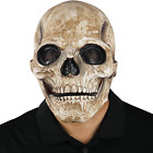 Skull Mask with Moving Jaw, Halloween Scary Mask Full Head Skeleton Realistic La