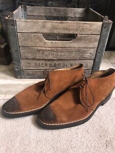 SUTOR MANTELLASSI men's ankle shoes - light brown suede w/shading US 11 D