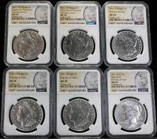 2021 6 Coin Silver Morgan/Peace Dollar 100th Ann Set NGC MS70 First Day of Issue