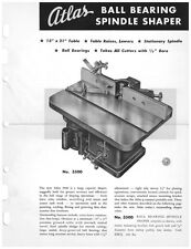 1949 Atlas  Ball Bearing Spindle Shaper No. 3500 - Bulletin SS2  Instructions