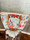 Spartina 449 Purse Pink Flamingo Floral Shoulder with Gold Accents