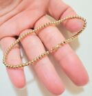 Chain Strung 14k Solid Gold 3mm Yellow or Rose Bead Bracelet