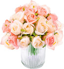 24 Heads Artificial Rose Flowers Bouquet Silk Flower Roses with Stems for Mothe