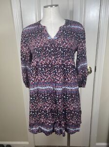 Knox Rose Womens Floral Tiered Dress Babydoll Dress Cottagecore Cowgirl Size S