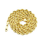 10K Yellow Gold Solid Diamond Cut Rope Chain Necklace (2mm to 6mm)