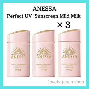 ANESSA Perfect UV Sunscreen Mild Milk NA[60ml×3]SPF50+ PA++++ Shiseido 2024 Ver.