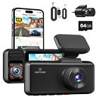 REDTIGER 4K 3 Channel Dash Cam, 5G WiFi Front and Rear Inside with Hardwire Kit
