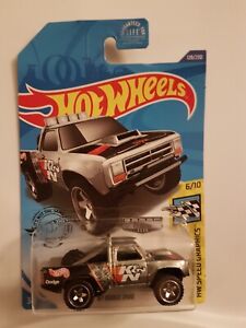 87 DODGE D100 K&N 2020 Hot Wheels #128 Toy Truck Silver Speed Graphics Series
