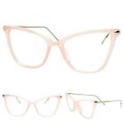 Women Classy Elegant 60s Retro Cat Eye Clear Lens EYE GLASSES Pink & Gold Frame