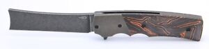 Bestech Spanish Tip Razor Folding Knife Ti Black/Orange G10 Handle M390 BT2101D