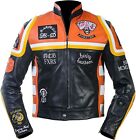 HDMM Mickey Rourke Marlboro Jacket Vintage Biker Riding Leather Jacket For Men