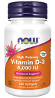 Now Foods High Potency Vitamin D-3 5000 IU 240 Softgels 11/25EXP