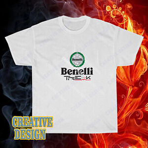 New Shirt BENELLI Logo Men's White T-Shirt USA Size S to 5XL