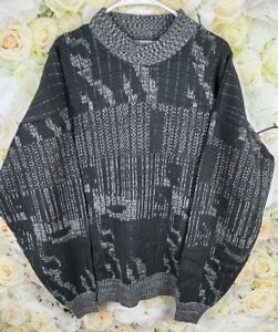 UPWARD Sweater Men’s Size LARGE Pullover 90s Knit Grandpa Core Style Geometric