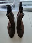 Ankari Floruss Chelsea Ankle Boots Mens Size 11.5 Brown Suede Pull On Almond Toe