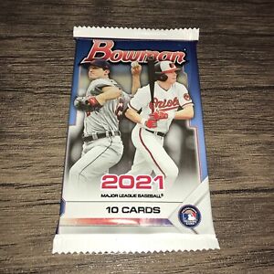 (1) 2021 Bowman Baseball-10 Card Mega Box Base Pack-Factory Sealed-Free Shipping