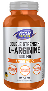 Double Strength L-Arginine 1000mg 180 Tabs Amino Acid Now Foods Kosher/Vegan