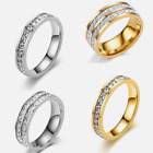 Men Women Stainless Steel CZ Ring Band Size 6-10 Engagement Wedding Gift