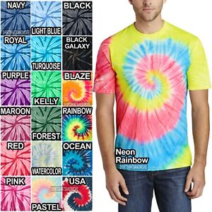 Spiral Tie Dye Mens T-Shirt Blank Tye Dyed Tee S, M, L, XL, 2X, 3X, 4X NEW