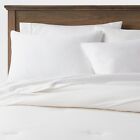 Full/Queen Washed Cotton Sateen Comforter & Sham Set White - Threshold