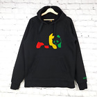 Enjoi Hoodie Mens Large Black Rasta Jamaica Panda Sweatshirt Skate Streetwear