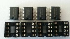 4 x Texas Instruments TL072CP TL072  and 8 pin dip socket  USA Seller