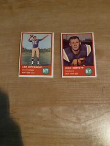 1963 Fleer Football New York Jets Lot (2 Cards) #13 Grosscup, #14 Christy