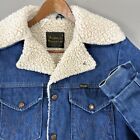Vintage Wrangler Wrange Sherpa Fleece Lined Denim Jacket Coat Size Small Flaws