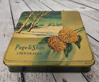 New ListingVtg Page & Shaw Chocolates Toffee Tin Box Lid Advertising Winter Scene England