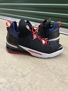 Nike Lebron 18 UConn Sample Black/White/Blue/Red Size 10.5 SUPER CLEAN