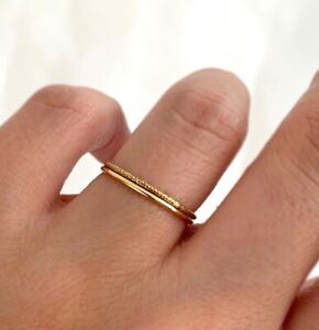Thin Gold Ring, Gold Ring, Gold Ring Set, Gold Stack Ring, Simple Gold Ring, 14k
