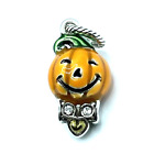 Brighton Jack-O-Lantern Grin Two-Sided Orange Halloween Spooky Pumpkin Charm