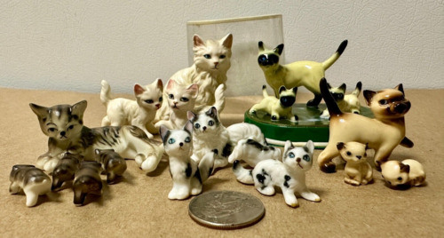 New ListingLot of 5 Sets of 60's Era Miniature Cat and Kitten Families-1 Hagen Renaker???