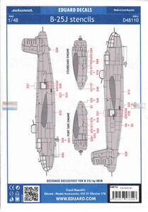 EDUD48110 1:48 Eduard Decals - B-25J Mitchell Stencils (HKM kit)