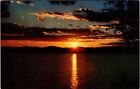 Lake County CA-California, Sunset Over Clear Lake, Vintage Postcard