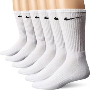 NIKE Dri-Fit Everyday Training 6-Pack Crew Socks Medium (6-8) White
