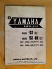ORIGINAL YAMAHA MOTORCYCLE PARTS LIST MODEL FS1 DX 1977