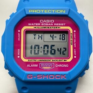 CASIO DW-5600TB-4BJF G-SHOCK 3229 THROW BACK Pink Light Blue Watch in Stock