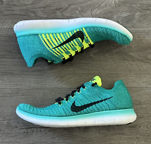 RARE Nike Free Rn Flyknit Green Jade Mens Running Shoes 831069-303 Size 9.5