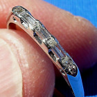 Earth mined Diamond Deco Wedding Band Vintage Solid Platinum Anniversary Ring