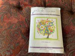 New ListingeGoodn happy tree printed cross stitch kit
