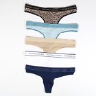 Victoria's Secret Pack-5 Casual Cotton Thong With Logo Multicolor