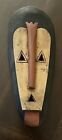 African Wood Folk Art Mask Hand Carved Tribal Wall Hanging Design Made In ghana