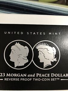 New Listing2023 MORGAN & PEACE DOLLAR - REVERSE PF TWO COIN SET
