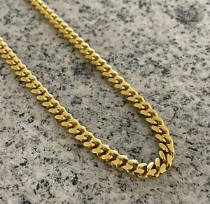 6MM 14K Gold Plated Over Sterling Silver Cuban Link Thick Rapper Chain Necklace