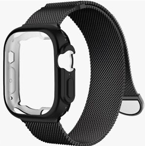 Mesh Magnetic Band & Screen Protector Case Stylish & Protective for Apple Watch