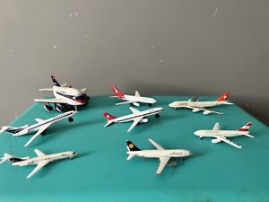 Model Airplane Lot Of 8 - Delta Qantas Swissair Australian Lufthansa Ansett