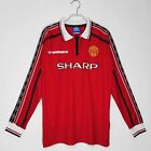 Free Shipping David Beckham Manchester United 98/99 Retro Home Jersey long sleev
